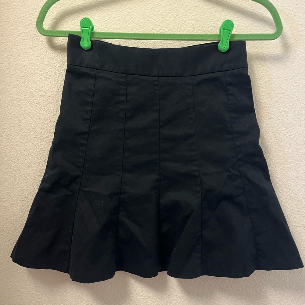 Banana Republic Black Pleated Flare Mini Skirt